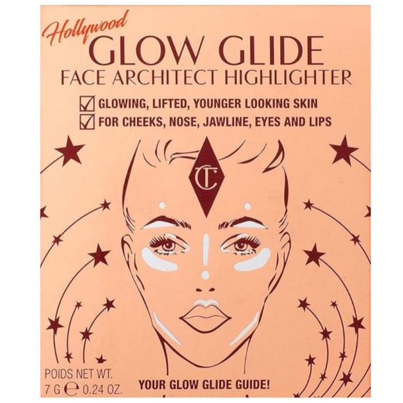 CHARLOTTE TILBURY Hollywood Glow Glide Face Architect Highlighter Champagne Glow - Picture 1 of 8